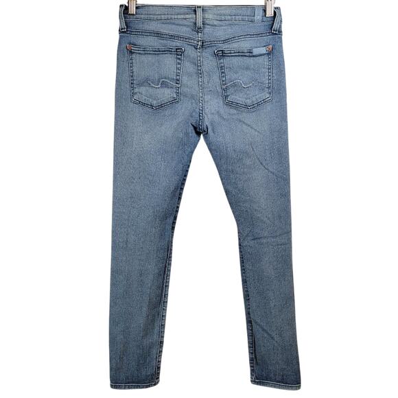 7 For All Mankind Ankle Skinny Distressed‎ Ripped Jeans Women's - Picture 2 of 10